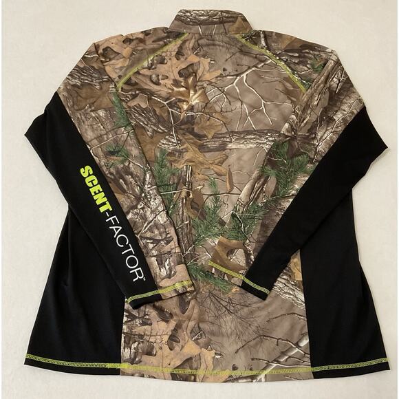 REALTREE Men's L 1/4 Zip Camo Pullover Hunting Jacket Scent Factor / Control - Picture 3 of 9